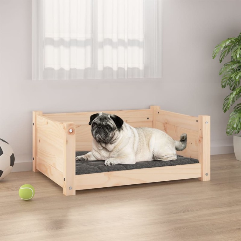 vidaXL Cama para perros madera maciza de pino 65,5x50,5x28 cm vidaXL Cama para perros madera maciza de pino 65,5x50,5x28 cm
