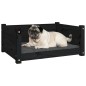 vidaXL Cama para perros madera maciza de pino negro 65,5x50,5x28 cm vidaXL Cama para perros madera maciza de pino negro 65,5x50,5x28 cm