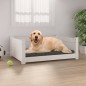vidaXL Cama para perros madera maciza de pino blanco 75,5x55,5x28 cm