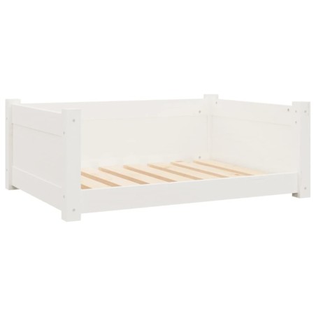 vidaXL Cama para perros madera maciza de pino blanco 75,5x55,5x28 cm