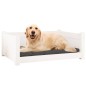 vidaXL Cama para perros madera maciza de pino blanco 75,5x55,5x28 cm