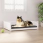 vidaXL Cama para perros madera maciza de pino blanco 95,5x65,5x28 cm vidaXL Cama para perros madera maciza de pino blanco 95,5x65,5x28 cm