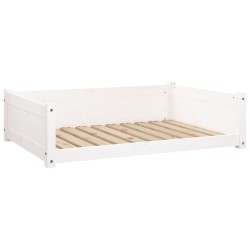 vidaXL Cama para perros madera maciza de pino blanco 95,5x65,5x28 cm
