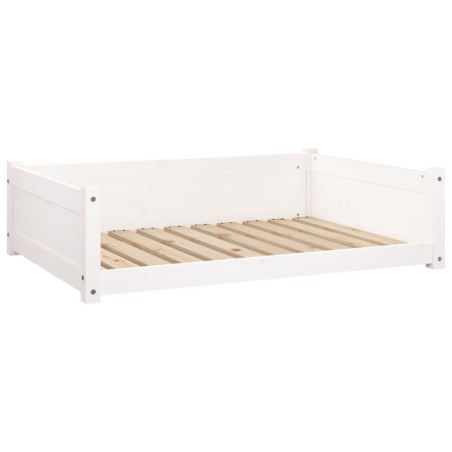 vidaXL Cama para perros madera maciza de pino blanco 95,5x65,5x28 cm
