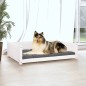 vidaXL Cama para perros madera maciza de pino blanco 95,5x65,5x28 cm vidaXL Cama para perros madera maciza de pino blanco 95,5x65,5x28 cm