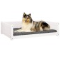 vidaXL Cama para perros madera maciza de pino blanco 95,5x65,5x28 cm vidaXL Cama para perros madera maciza de pino blanco 95,5x65,5x28 cm