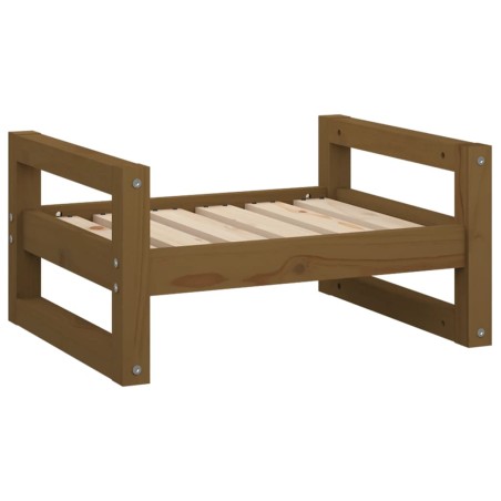 vidaXL Cama para perros madera maciza pino marrón miel 55,5x45,5x28 cm
