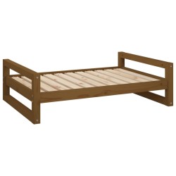 vidaXL Cama para perros madera maciza pino marrón miel 95,5x65,5x28 cm