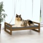 vidaXL Cama para perros madera maciza pino marrón miel 95,5x65,5x28 cm vidaXL Cama para perros madera maciza pino marrón miel 95,5x65,5x28 cm