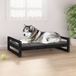 vidaXL Cama para perros madera maciza de pino negro 105,5x75,5x28 cm