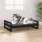 vidaXL Cama para perros madera maciza de pino negro 105,5x75,5x28 cm vidaXL Cama para perros madera maciza de pino negro 105,5x75,5x28 cm