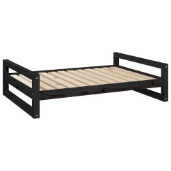 vidaXL Cama para perros madera maciza de pino negro 105,5x75,5x28 cm