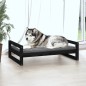 vidaXL Cama para perros madera maciza de pino negro 105,5x75,5x28 cm vidaXL Cama para perros madera maciza de pino negro 105,5x75,5x28 cm