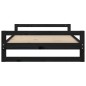 vidaXL Cama para perros madera maciza de pino negro 105,5x75,5x28 cm vidaXL Cama para perros madera maciza de pino negro 105,5x75,5x28 cm