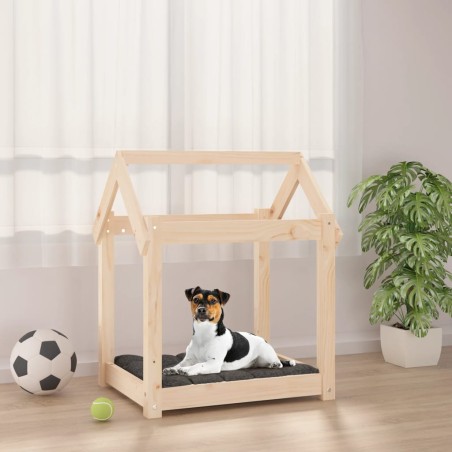 vidaXL Cama para perros madera maciza de pino 61x50x70 cm
