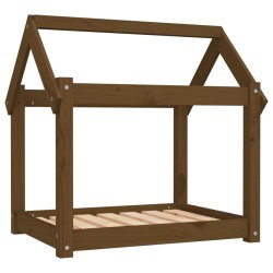 vidaXL Cama para perros madera maciza pino marrón miel 71x55x70 cm