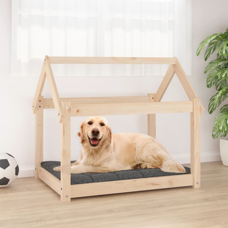 vidaXL Cama para perros madera maciza de pino 81x60x70 cm vidaXL Cama para perros madera maciza de pino 81x60x70 cm