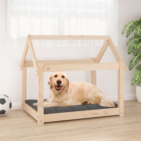 vidaXL Cama para perros madera maciza de pino 81x60x70 cm