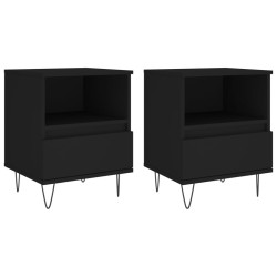 vidaXL Mesitas de noche 2 uds madera de ingeniería negro 40x35x50 cm