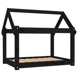 vidaXL Cama para perros madera maciza de pino negro 81x60x70 cm