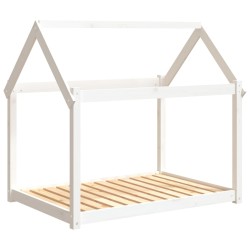 vidaXL Cama para perros madera maciza de pino blanco 111x80x100 cm