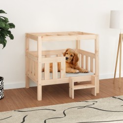 vidaXL Cama para perros madera maciza de pino 75,5x63,5x70 cm