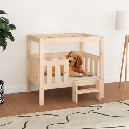 vidaXL Cama para perros madera maciza de pino 75,5x63,5x70 cm
