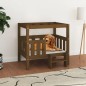 vidaXL Cama para perros madera maciza pino marrón miel 75,5x63,5x70 cm
