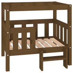 vidaXL Cama para perros madera maciza pino marrón miel 75,5x63,5x70 cm