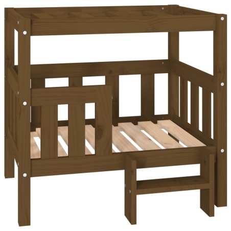 vidaXL Cama para perros madera maciza pino marrón miel 75,5x63,5x70 cm