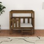 vidaXL Cama para perros madera maciza pino marrón miel 75,5x63,5x70 cm