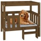 vidaXL Cama para perros madera maciza pino marrón miel 75,5x63,5x70 cm