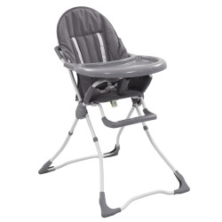 vidaXL Trona de bebé gris y blanco 