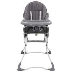 vidaXL Trona de bebé gris y blanco 