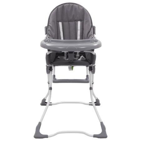 vidaXL Trona de bebé gris y blanco 