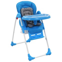vidaXL Trona de bebé azul y gris 