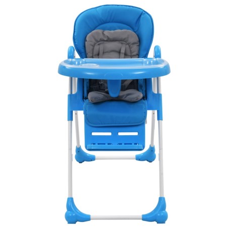 vidaXL Trona de bebé azul y gris 