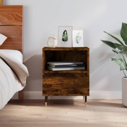 vidaXL Mesita de noche madera de ingeniería roble ahumado 40x35x50 cm