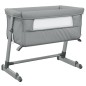 vidaXL Cuna con colchón tela de lino gris claro vidaXL Cuna con colchón tela de lino gris claro