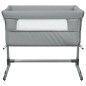 vidaXL Cuna con colchón tela de lino gris claro vidaXL Cuna con colchón tela de lino gris claro