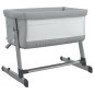 vidaXL Cuna con colchón tela de lino gris claro vidaXL Cuna con colchón tela de lino gris claro