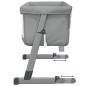 vidaXL Cuna con colchón tela de lino gris claro vidaXL Cuna con colchón tela de lino gris claro
