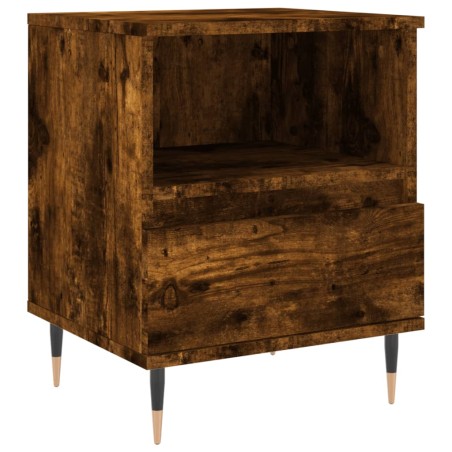 vidaXL Mesita de noche madera de ingeniería roble ahumado 40x35x50 cm