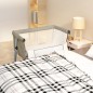 vidaXL Cuna con colchón tela de lino gris taupe vidaXL Cuna con colchón tela de lino gris taupe