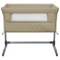 vidaXL Cuna con colchón tela de lino gris taupe vidaXL Cuna con colchón tela de lino gris taupe