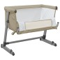 vidaXL Cuna con colchón tela de lino gris taupe vidaXL Cuna con colchón tela de lino gris taupe
