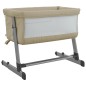 vidaXL Cuna con colchón tela de lino gris taupe vidaXL Cuna con colchón tela de lino gris taupe