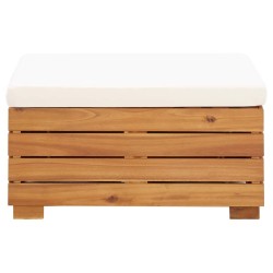 vidaXL Reposapiés seccional con cojín madera maciza de acacia