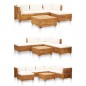 vidaXL Reposapiés seccional con cojín madera maciza de acacia vidaXL Reposapiés seccional con cojín madera maciza de acacia