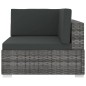 vidaXL Asiento seccional de esquina con cojines 1 ud ratán PE gris vidaXL Asiento seccional de esquina con cojines 1 ud ratán PE gris